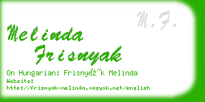 melinda frisnyak business card